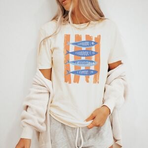Retro Fish Graphic Tee Mid Century Modern Nautical Art
